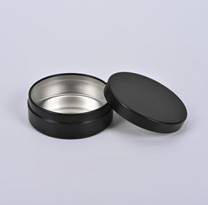 Bocaux en aluminium de 100 ml, boîtes en métal noir, conteneurs cosmétiques en étain, artisanat, boîtes en aluminium