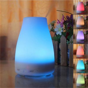 100 ml aromatherapie essentiële olie ultrasone diffusers koele mist luchtbevochtiger met 7 kleuren LED-verlichting voor kantoor slaapkamer kamer