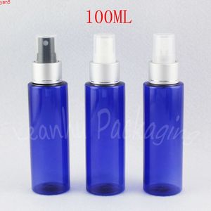 Bouteille en plastique à épaule plate bleue de 100 ml, maquillage de maquillage 100cc / toner sous-embouteillage vide conteneur cosmétique (50 pc / lot)