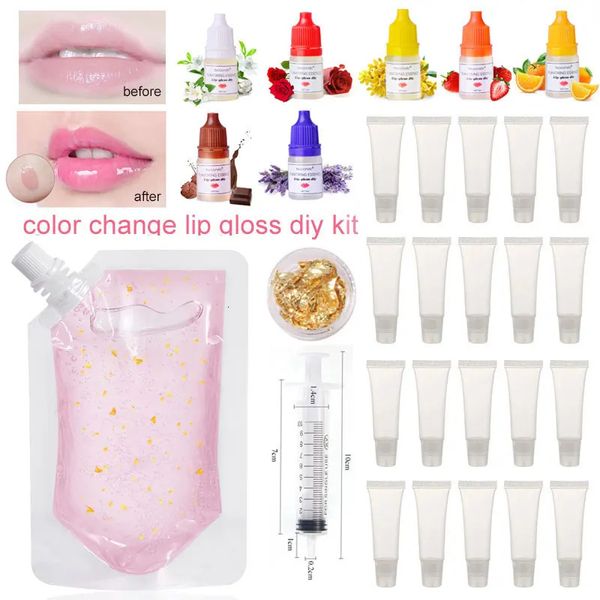 100 ml changement de couleur Kit de bricolage brillant à lèvres Base hydratant brillant à lèvres en gros liquide rouge à lèvres teinte pour les lèvres matière première Gel 240327