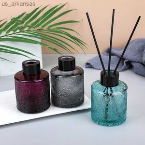 100mL Kleur Gegraveerde Parfumflesje Fire-gratis Rotan Aromatherapie Glazen Fles Riet Diffuser Fles voor Woonkamer decor L230523