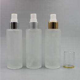 100 ml vide verre gel vaporisateur fine brume bouteille 34 oz rechargeable rond verre crème pompe distributeur or argent collier avec aluminium spray Tdoq