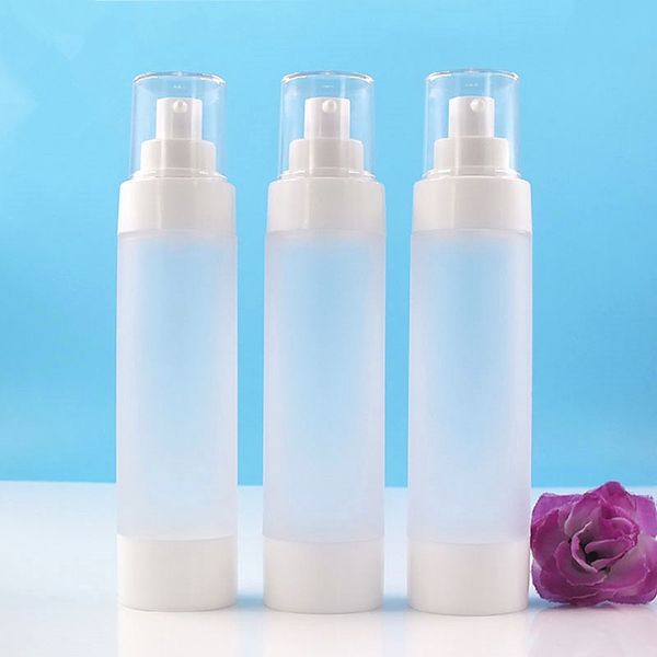 Pompe sans air givrée de 100ml, récipient sous vide, bouteille d'émulsion cosmétique en plastique, bouteilles rechargeables, expédition rapide F3618