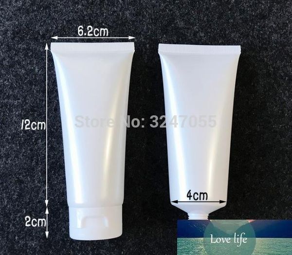 100 ml/g en plastique vide cosmétique perle blanc nettoyant pour le visage tuyau souple Tube, voyage presser sampoo/lavage corporel Tube souple rechargeable