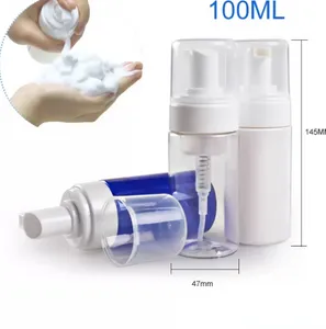 100ML Bouteille de Lotion à Pompe Moussante en Plastique 100cc Bouteilles de Mousse Liquide de Lavage Nettoyante pour Voyage Rechargeable Shampooing Pompe à Mousse Distributeur de Savon