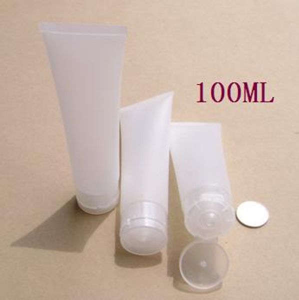 Tuyau d'emballage à clapet arénacé en plastique de 100 ml, tube de reconditionnement de nettoyant/crème pour les mains/émulsion/dentifrice