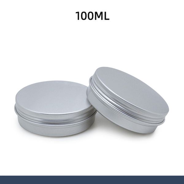 Boîte d'emballage de pot en aluminium en métal argenté de 100 ml bouteille de lotion cosmétique vide récipient de crème étain