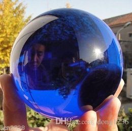 100 mm + support énorme sphère de boule de guérison en cristal magique bleu Quartz naturel rare
