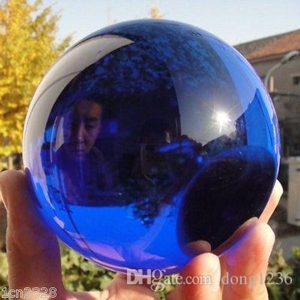 100 mm + support énorme sphère de boule de guérison en cristal magique bleu Quartz naturel rare