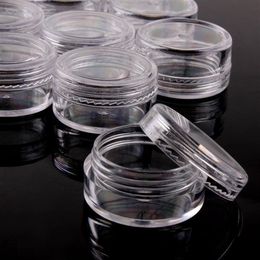 Pot de crème Transparent pour échantillons, 100 pièces, 2, 3, 5g, Mini bouteilles cosmétiques, conteneurs, Pot Transparent pour Nail Arts, petite boîte transparente en étain For2596