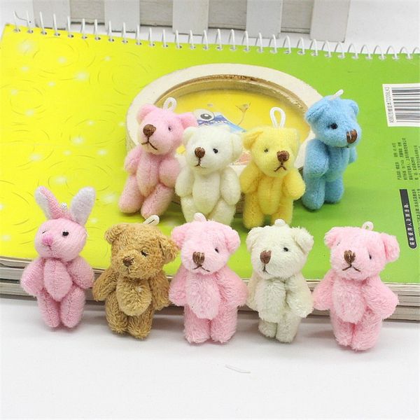 100 piezas 3,5 cm mini oso de peluche articulado caja de boda de peluche muñeca de juguete accesorios para el cabello decoración muñeca