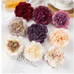 100 PC fleurs artificielles en gros pas cher décor à la maison mariage jardin Rose arc soie dahlias faux pivoine noël guirlande matériel