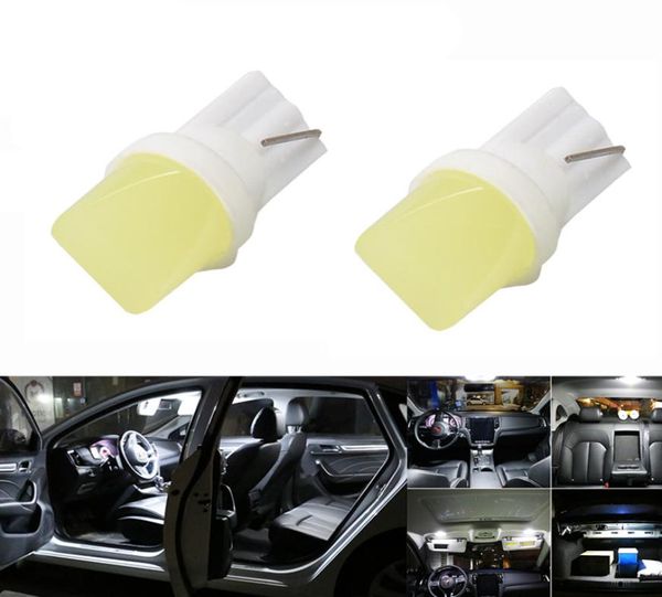 100pc Car LED T10 COB 194 168 W5W 15W Shell en céramique Super Bright White Céde auto Plaque d'immatriculation lampe de plaque d'immatriculation Bulbe7070695