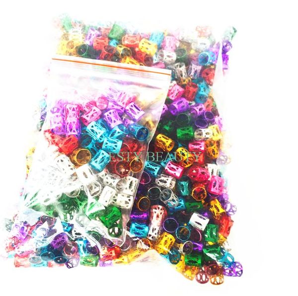 100pc Beads para el cabello para rastas Beat Cabello Braid Pusf Clip rojo plateado rojo dorado azul verde tejido verde y trenza de crochet T1422176