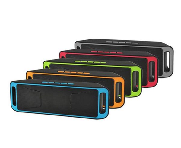 SC208 SC-208 Mini haut-parleurs Bluetooth portables Haut-parleur mains libres intelligent sans fil Prise en charge du subwoofer de grande puissance TF et USB Radio FM DHL gratuit