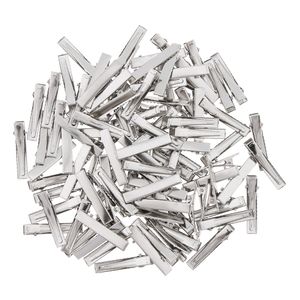 100pc Single Prong Alligator Hair Clip Bow DIY Blank Hairpin Girls Duckbill Clips Grip Pin