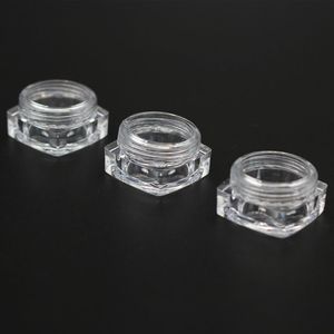 100PC Vierkante Basis 5G Gram Sample Make Packaging Small Cream Fles Jar Plastic Container Opslag Duidelijke Cosmetica met Deksel