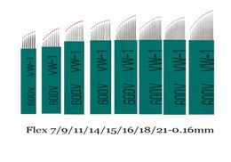 100 stcs 016 mm groene nano lamina micro 1215 flex chanfrada microblading naalden voor tebori microblading permannet handmatige pen 210327916441