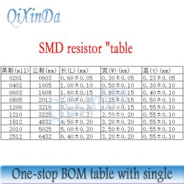 100 pcs 0805 SMD 1% weerstand 0R-10M 0,1R 0,18R 0,47R 1R 4,7R 10R 12R 33R 1K 10K 68K 75K 100K 220K 470K 750K 1M 4,7 m 6,2M 6,2M 9.1m