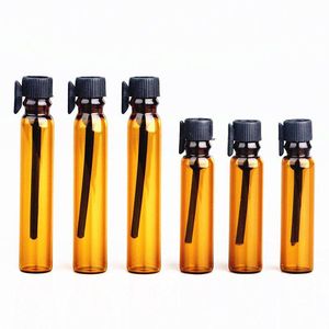 100 pièces 1/2 ml vide Mini verre ambré parfum petit échantillon flacons bouteille laboratoire liquide parfum Tube à essai essai Xdbql