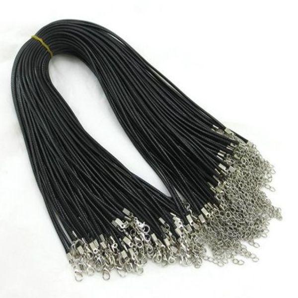 100pcs 1 5 mm Chire de cire de cire de cire de bracelets Bracelets de corde de perles de corde de corde 45 cm 5 cm