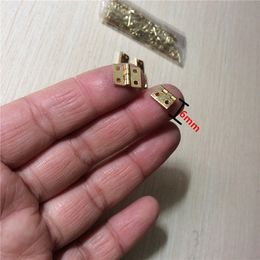 100 pièces 10*8mm laiton Mini charnière décor porte charnières en bois cadeau boîte à bijoux charnière raccords pour meubles matériel + clou