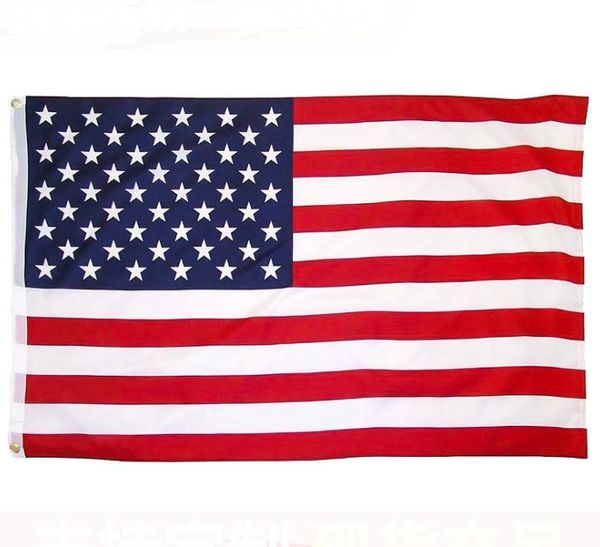 100pcs 100% polyester USA drapeau américain 90cmx150cm drapeau américain FT États-Unis étoiles rayures soyez fier de montrer votre patriotisme 3 * 5 piedsSN2799