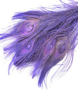 100pcs 1012inch2530cm Lavender Peacock Feather Crafts DisplayJewelry Party Fournitures Costumes décor3921610