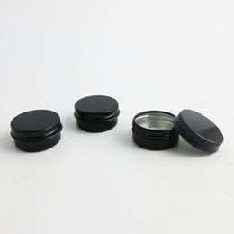 100 pièces 10G noir or aluminium pot pot 10cc métal cosmétique emballage conteneur 1/3 oz professionnel cosmétique conteneur