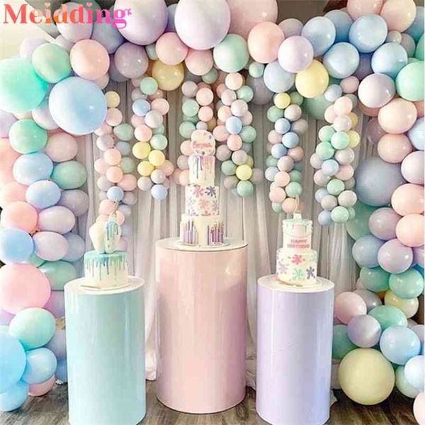 100pcs 10inch Macaron Candy Pastel Candy Ballons en latex Enfants Fête d'anniversaire Ballons d'hélium Baby Shower Décoration de fête de mariage 210719