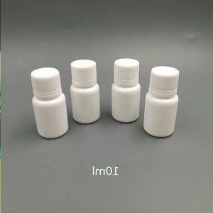 100 stks 10 ml 10cc 10g kleine plastic containers pil fles met seal cap deksels, lege witte ronde plastic pil medicijn flessen Ixsvw