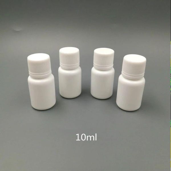 100pcs 10ml 10cc 10g petits récipients en plastique bouteille de pilule avec couvercles de bouchon d'étanchéité, bouteilles de médecine de pilule en plastique rondes blanches vides Xsmbu Vxlap