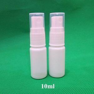 Gratis verzending 100 stks 10ml HDPE massief wit cosmetische mist spuitpomp fles