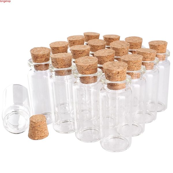 100pcs 10ml Taille 22 * 50 * 12.5mm Mini Bouteilles D'épices De Parfum En Verre Minuscules Bocaux Flacons Avec Bouchon De Liège pendentif artisanat cadeaux de mariage