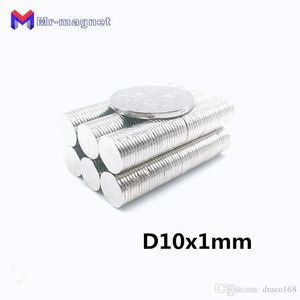 100 stks 10 * 1 10x1 mm Magneten N35 Permanente Bulk Kleine Ronde NDFEB Neodymium Disc Dia. 10mm Super Krachtige Sterke Zeldzame Aarde Magneet voor Motorsensor Tinn-magneten