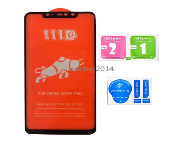 100pcs 111d Big Curbe Screen Protector 9h Temperred Glass pour iPhone 11 12 Mini Pro Max x 6 6s 7 8 Plus XS Max1825390