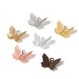 100 stks 11x13mm koperen vlinder filigraan wraps connectoren charms hanger voor diy sieraden maken accessoires handgemaakte bevindingen