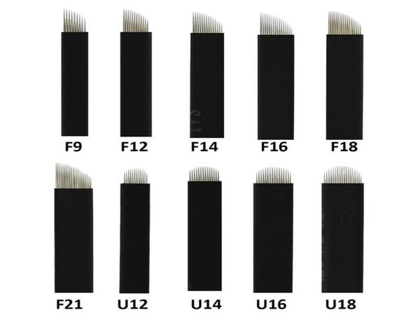 100pcs 12 14 16 18 Microblading Needle Cowerbrow Tattoo Blades 3D Bordado Manual Pen Pen Permanent Makeup Accessory2917700862