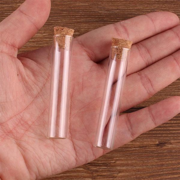 100 pièces 12 60mm 4ml Mini Tube à essai en verre avec bouchon en liège bouteilles bocaux flacons conteneur bricolage Craft237T