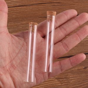 100 pièces 12*75mm 5ml Mini Tube à essai en verre avec bouchon en liège bouteilles pots flacons conteneur