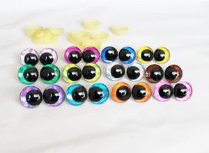 100pcs 12Colors Design 12mm14 16 18 20 25 30 mm dessin animé 3D Toy Sécurité Eyes Doll Eyes Pupil avec laveuse dure -d12 240328