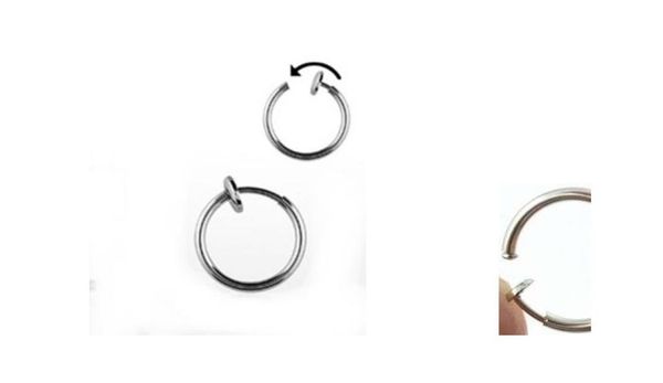 100 pièces 14g faux nez clicker Septum RingLipEarNipple anneau piercing bijoux affranchissement 6763294