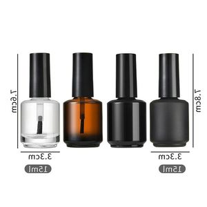 100 stks 15 ml Black Frost Clear Lege Fles Nagellak Glazen Fles 1/2 oz nagellak Containers glazen fles met borstel cap F2744 Jhimw