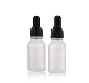 100 pièces 15 ml flacon compte-gouttes givré liquide en verre transparent pour huile de Massage de base essentielle flacon compte-gouttes bouteilles rechargeables