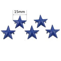 100pcs 15 mm pentagram couleurs de bonbons rivets étoiles pour artisanat en cuir étalons avec griffes nailhead punk rock pic accessies