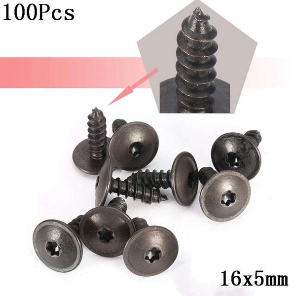 Vis de couvercle de moteur 16x5mm, 100 pièces, sous-plateau, protection contre les éclaboussures, passage de roue, Clips de fixation Torx VW pour Audi, accessoire de voiture W9Z7