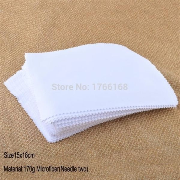 100pcs 170gsm 15x18cm Sublimation Lunettes blanches Lentille Lunettes lunettes Chiffon de nettoyage en microfibre Lunettes personnalisées Chiffon de nettoyage 202380