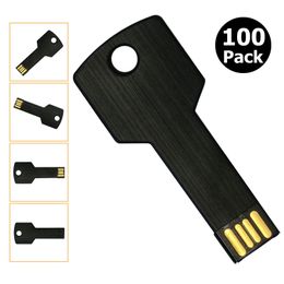 Gratis verzending 100 pcs 1GB USB 2.0 Flash Drives Flash Memory Stick Metal Key Blank Media voor pc laptop MacBook Thumb Pen Drives Multicolors