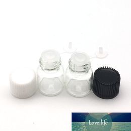 100 stks 1 ml heldere glazen flesjes lege parfum essentiële oliefles met opening reducer en cap mini-flessen