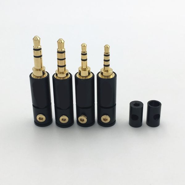 Freeshipping 100Pcs 2,5 / 3,5 mm 3/4 pôles stéréo mâle Jack 2.5mm 3.5mm audio adaptateur connecteur DIY à souder pour Shure 2 mm 4 mm 6 mm Câble